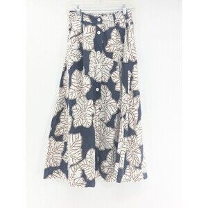 Rosso35 Made In Italy Linen High Waist Button Floral Maxi Midi Skirt Size Small